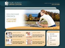 New Jersey Spine Center website design by dzine it